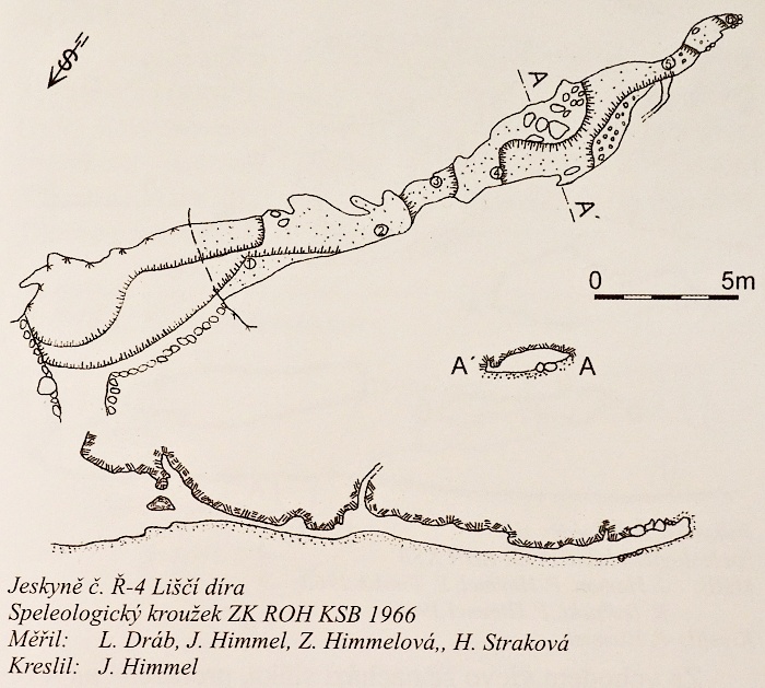 Jeskyně Liščí díra - Zdroj (kreslil): Himmel
