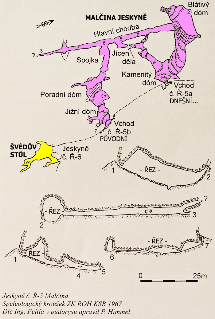 Jeskyně Malčina - Zdroj (kreslil): Himmel